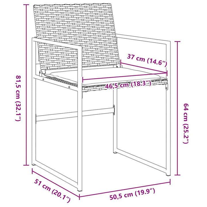 Have Spisebordssæt 5 pcs Sort Poly rattan