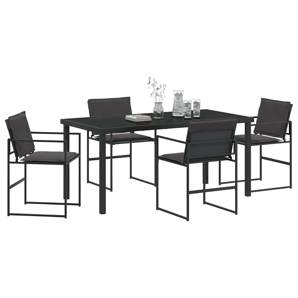 Have Spisebordssæt 5 pcs Sort 160 x 80 x 73 cm