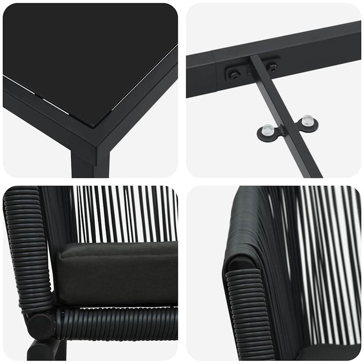 Have Spisebordssæt 3 pcs Sort Poly rattan