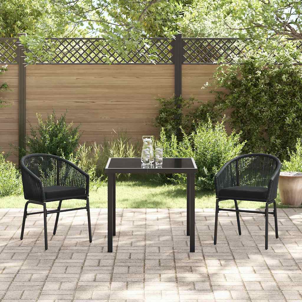Have Spisebordssæt 3 pcs Sort Poly rattan