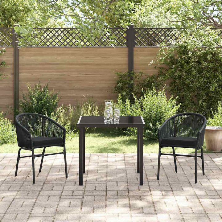 Have Spisebordssæt 3 pcs Sort Poly rattan
