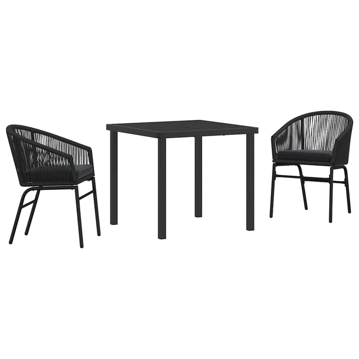 Have Spisebordssæt 3 pcs Sort Poly rattan