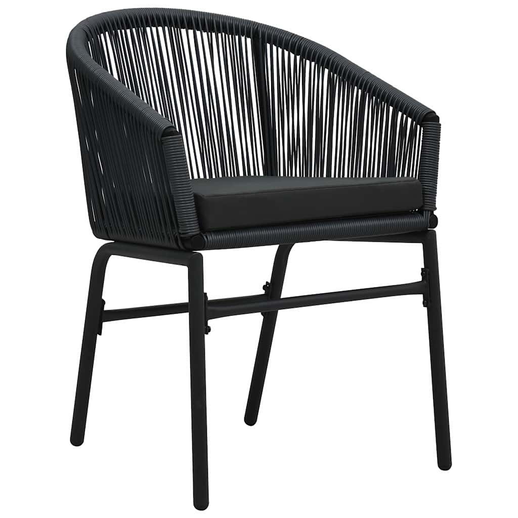 Have Spisebordssæt 3 pcs Sort Poly rattan