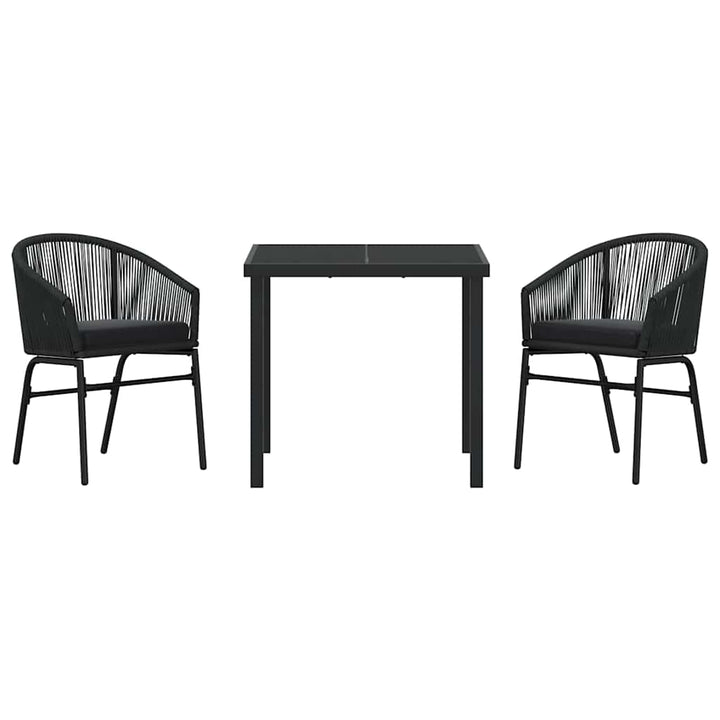 Have Spisebordssæt 3 pcs Sort Poly rattan