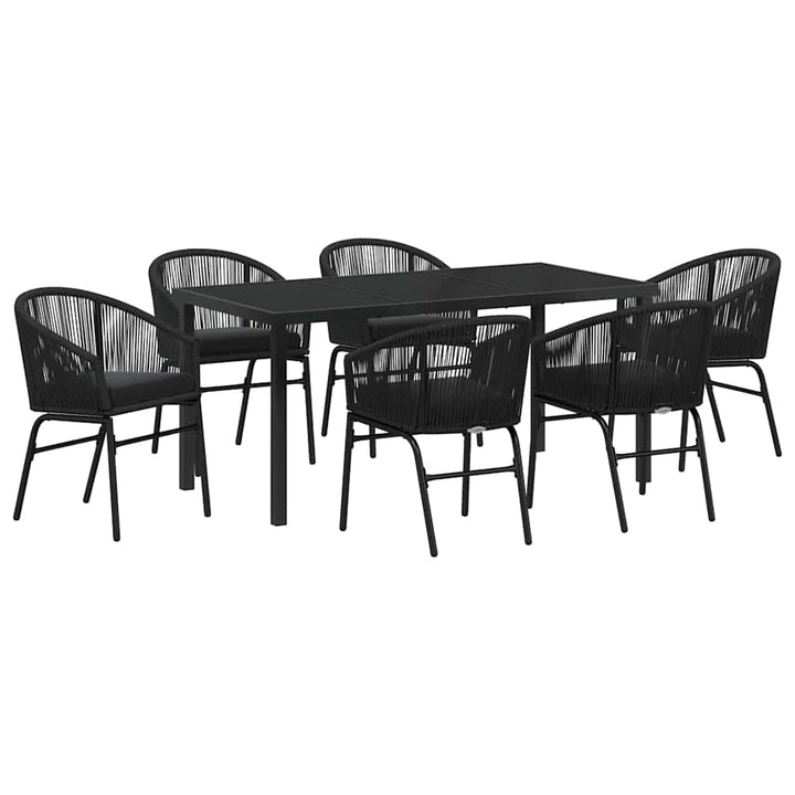 Have Spisebordssæt 7 pcs Sort Poly rattan