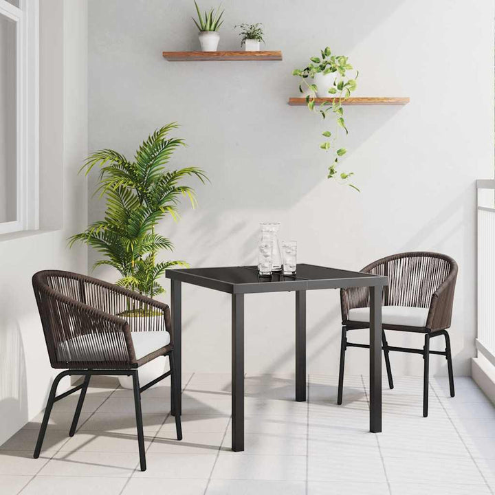 Have Spisebordssæt 3 pcs Brun Poly rattan