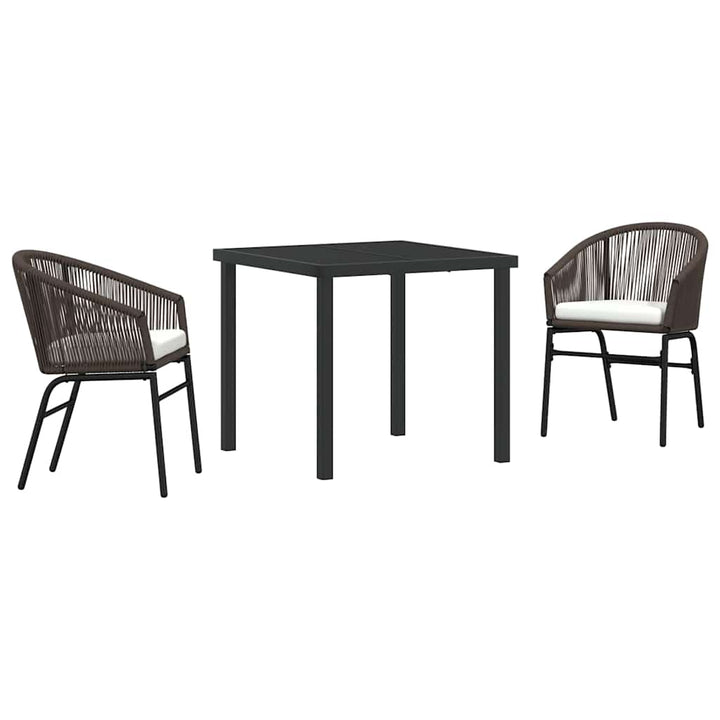 Have Spisebordssæt 3 pcs Brun Poly rattan