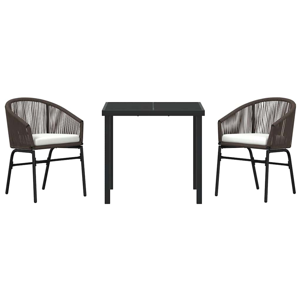 Have Spisebordssæt 3 pcs Brun Poly rattan