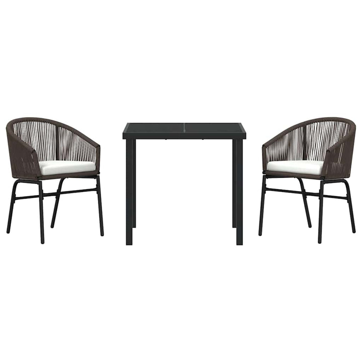 Have Spisebordssæt 3 pcs Brun Poly rattan