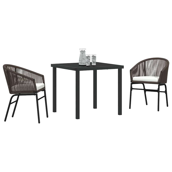 Have Spisebordssæt 3 pcs Brun Poly rattan