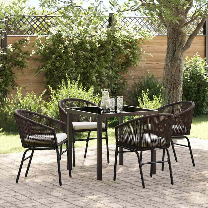 Have Spisebordssæt 5 pcs Brun Poly rattan