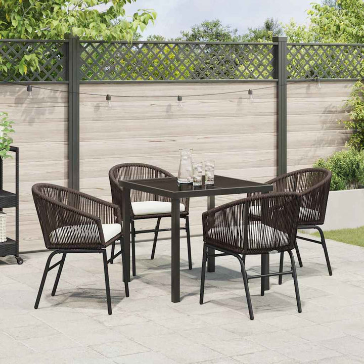 Have Spisebordssæt 5 pcs Brun Poly rattan