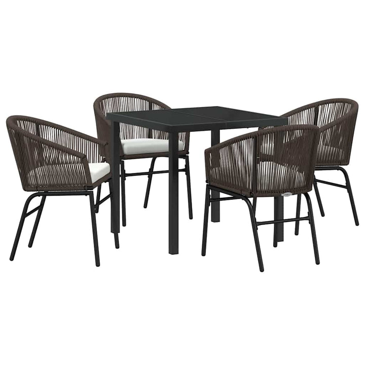 Have Spisebordssæt 5 pcs Brun Poly rattan