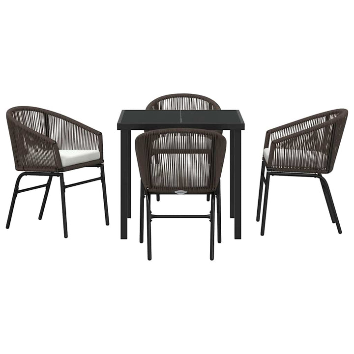 Have Spisebordssæt 5 pcs Brun Poly rattan