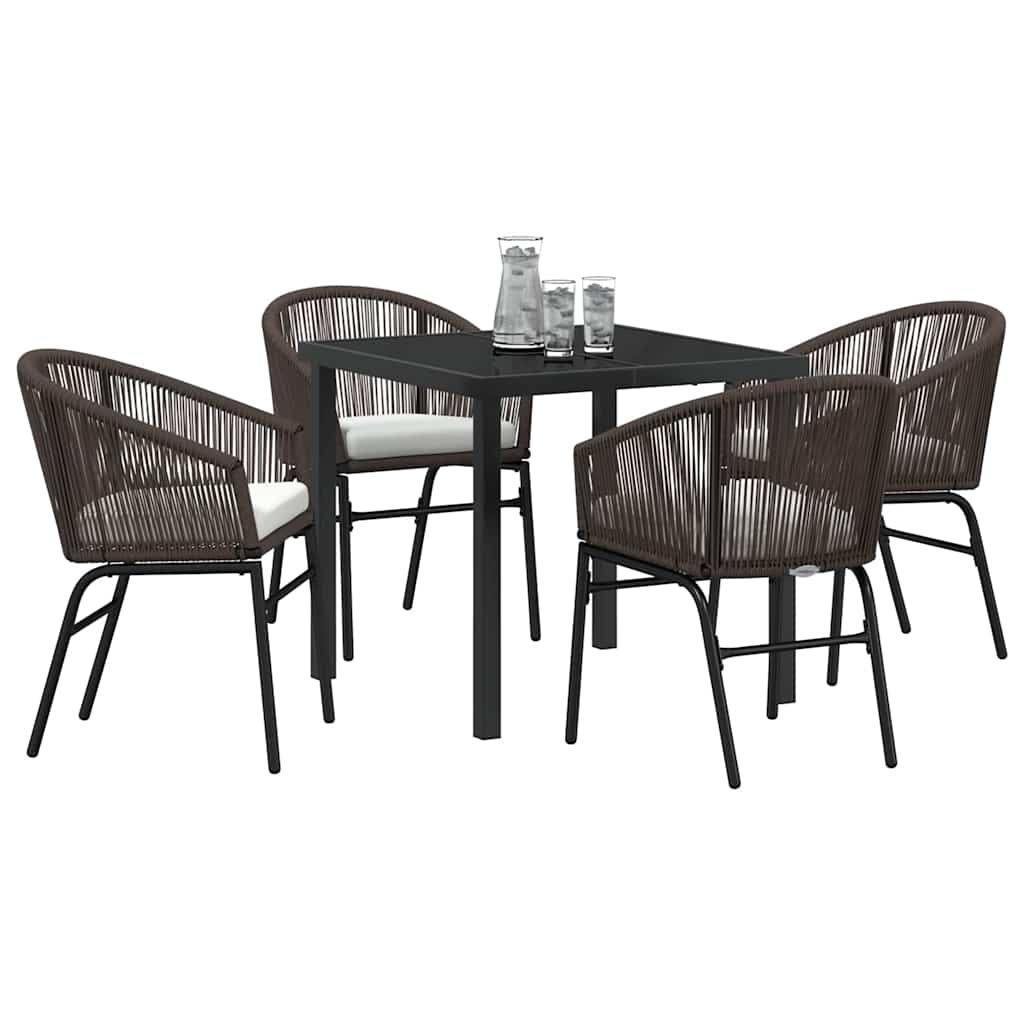 Have Spisebordssæt 5 pcs Brun Poly rattan