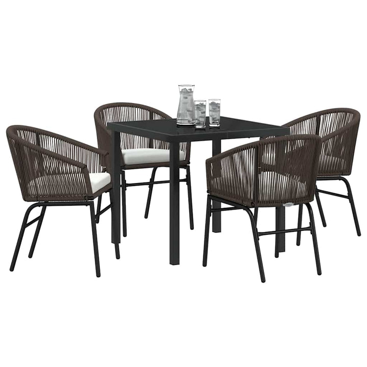 Have Spisebordssæt 5 pcs Brun Poly rattan