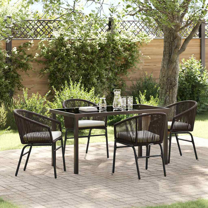Have Spisebordssæt 5 pcs Brun Poly rattan