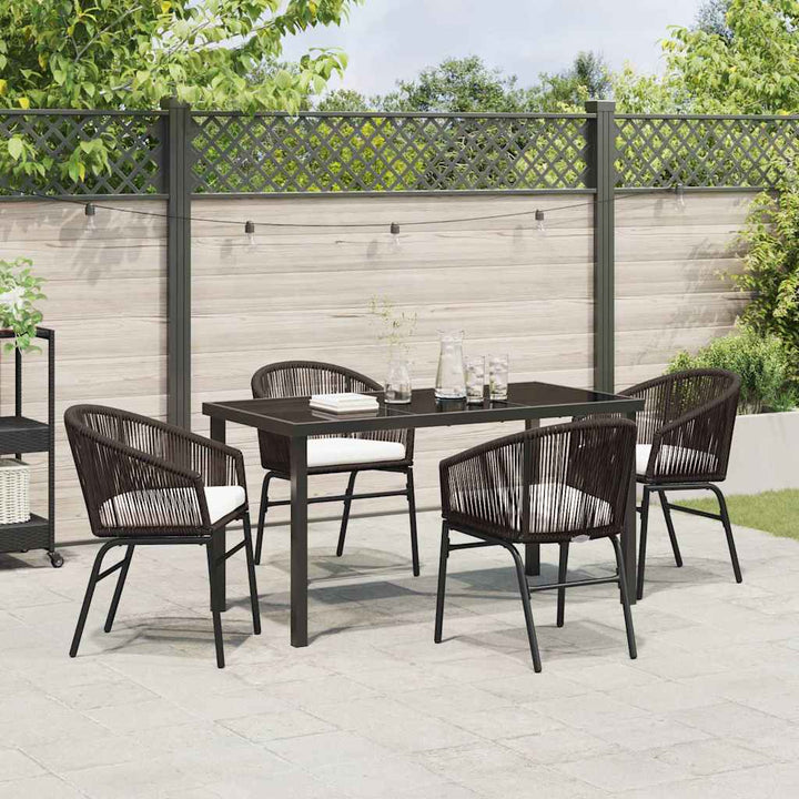Have Spisebordssæt 5 pcs Brun Poly rattan