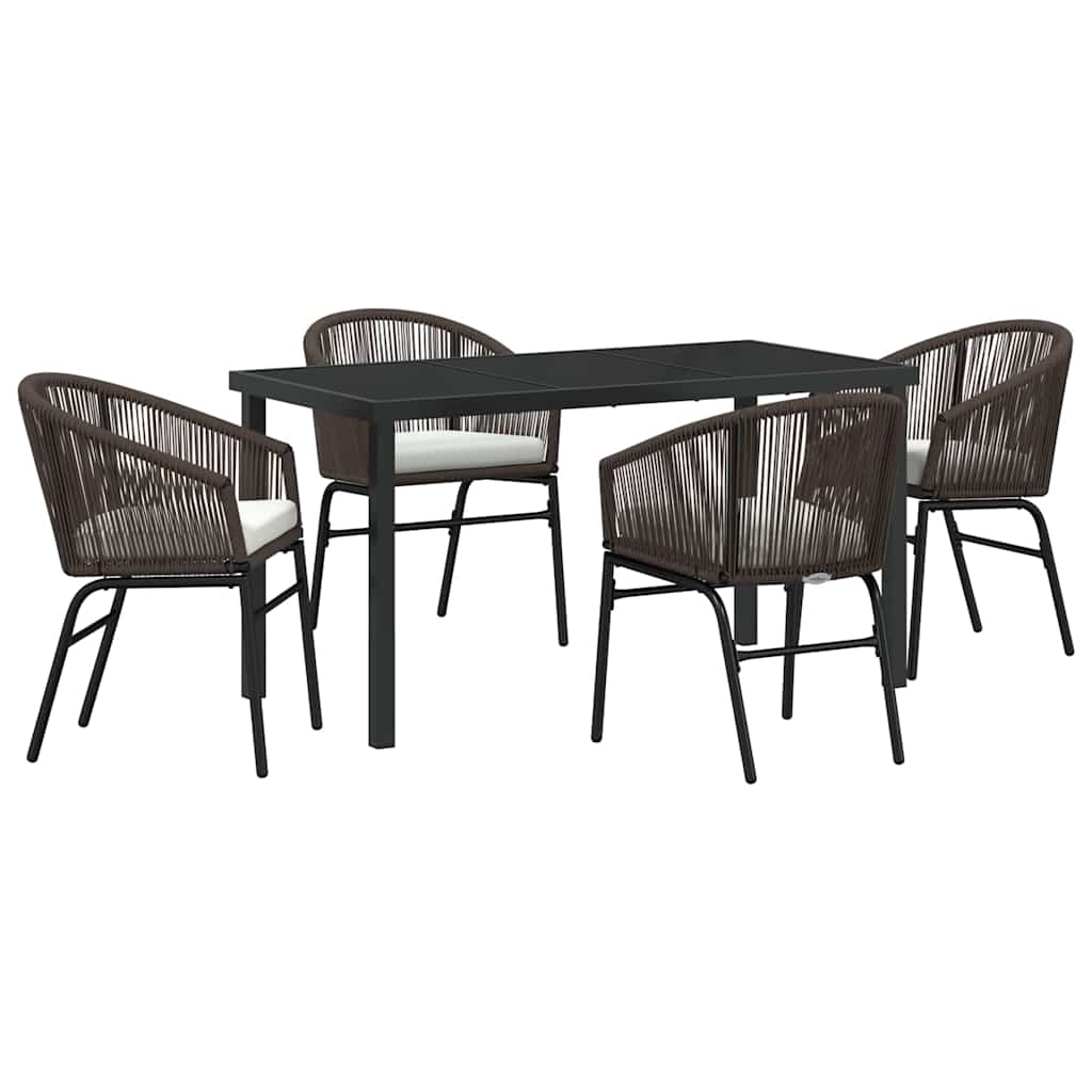 Have Spisebordssæt 5 pcs Brun Poly rattan