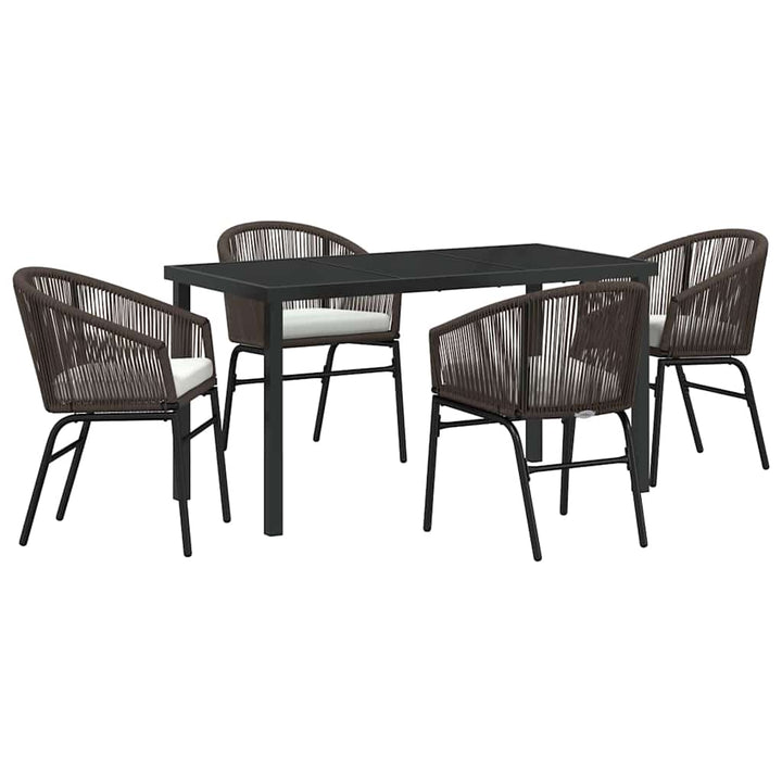 Have Spisebordssæt 5 pcs Brun Poly rattan