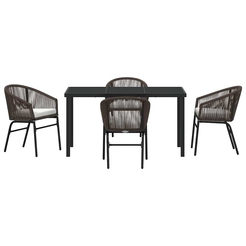 Have Spisebordssæt 5 pcs Brun Poly rattan