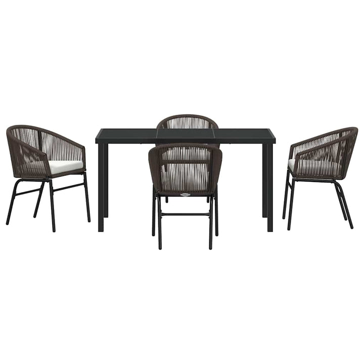 Have Spisebordssæt 5 pcs Brun Poly rattan