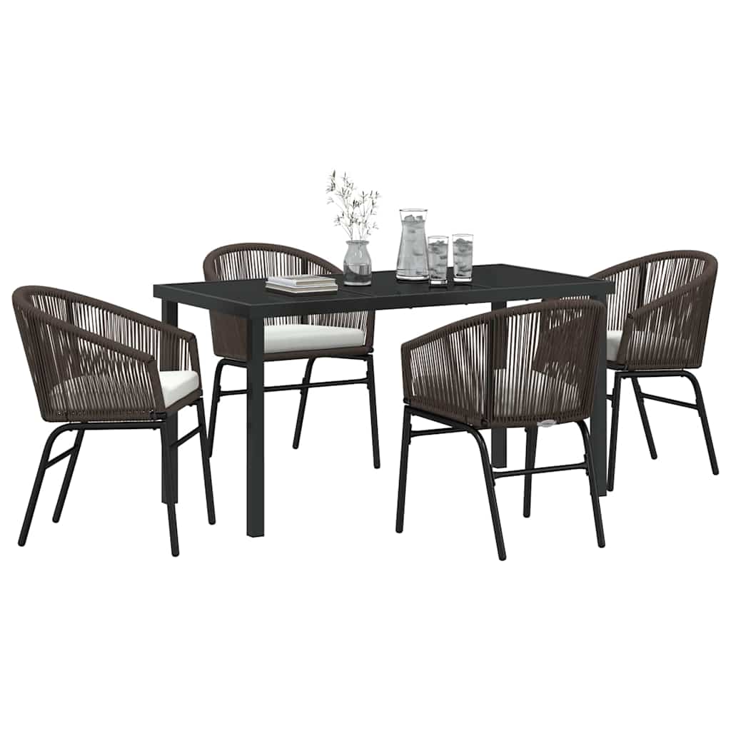 Have Spisebordssæt 5 pcs Brun Poly rattan