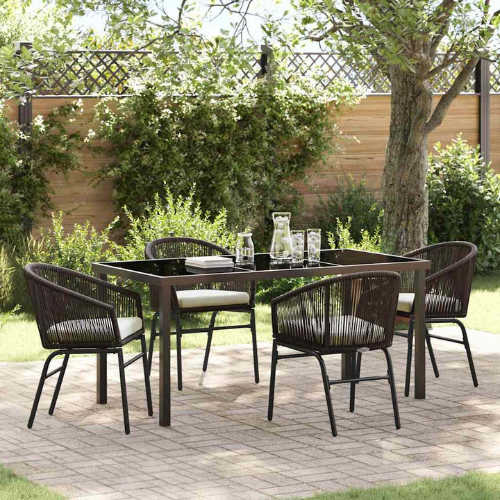 Have Spisebordssæt 5 pcs Brun Poly rattan