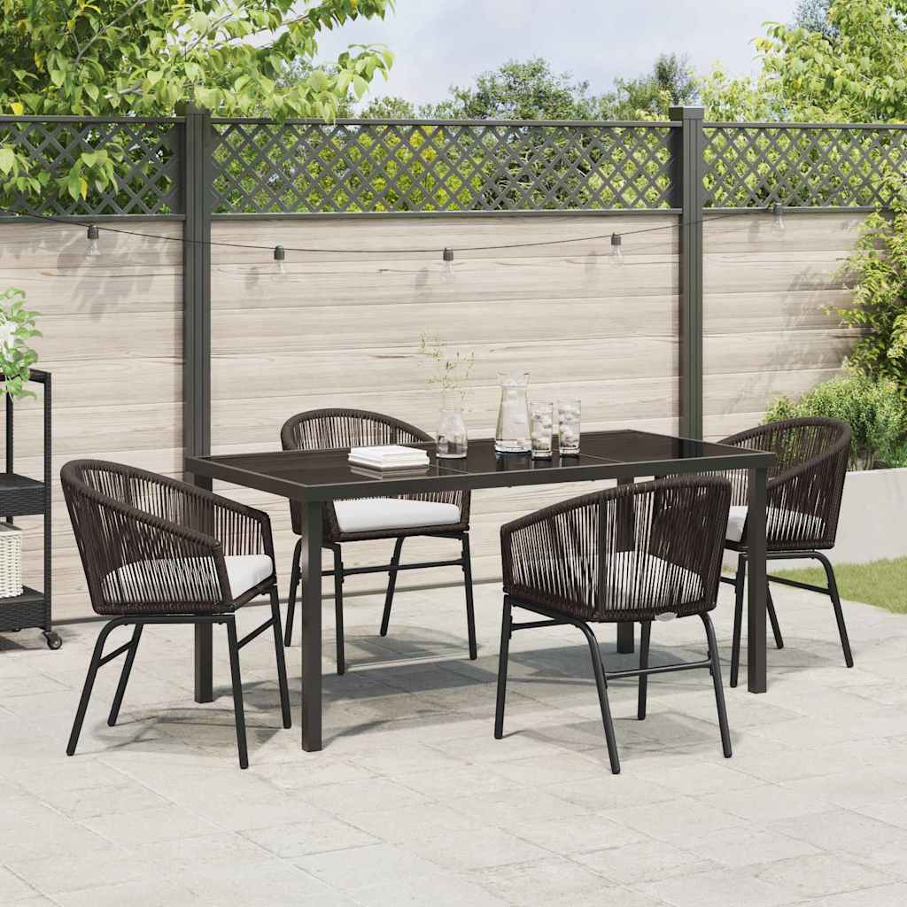 Have Spisebordssæt 5 pcs Brun Poly rattan