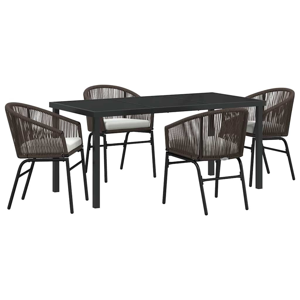 Have Spisebordssæt 5 pcs Brun Poly rattan