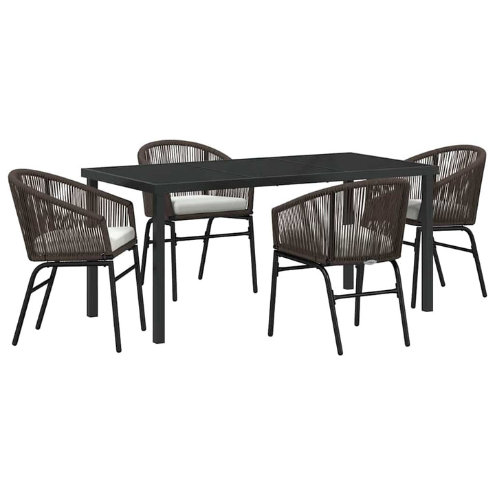 Have Spisebordssæt 5 pcs Brun Poly rattan