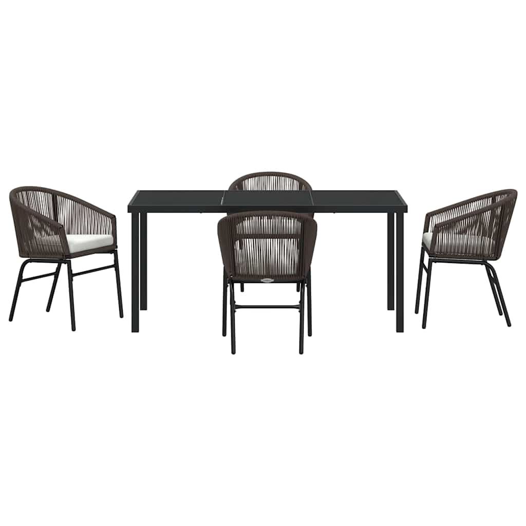 Have Spisebordssæt 5 pcs Brun Poly rattan
