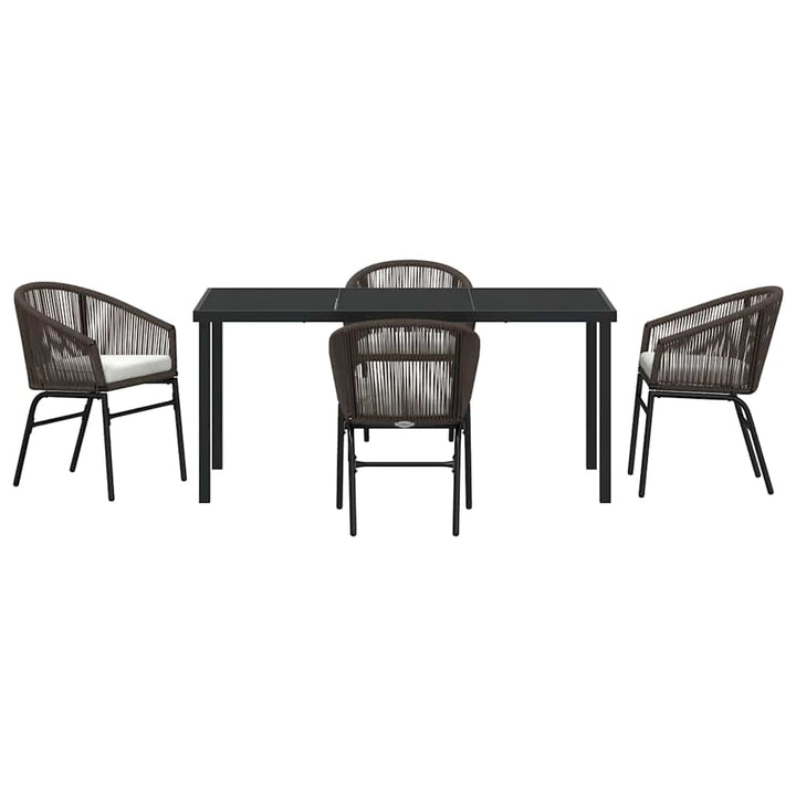 Have Spisebordssæt 5 pcs Brun Poly rattan