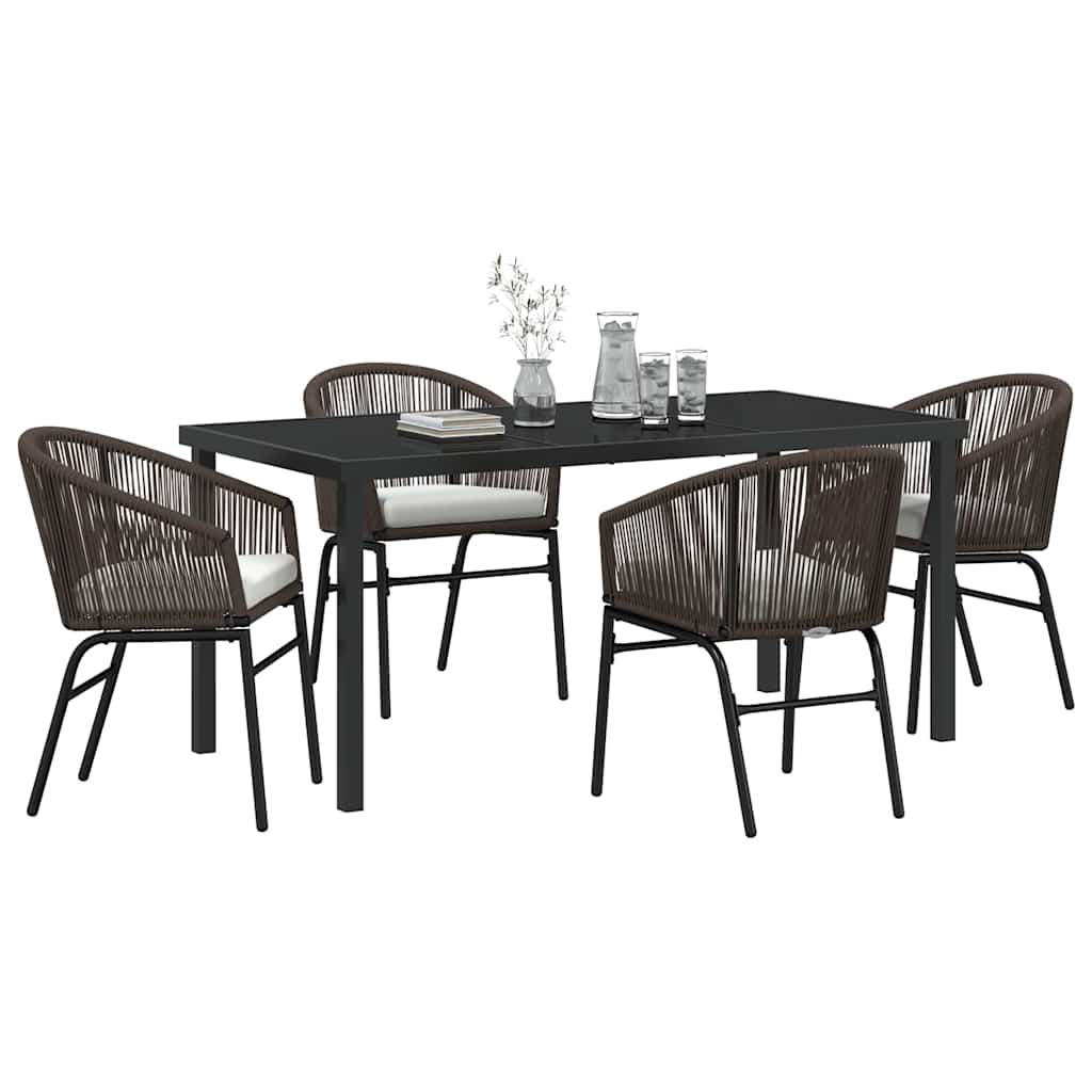 Have Spisebordssæt 5 pcs Brun Poly rattan