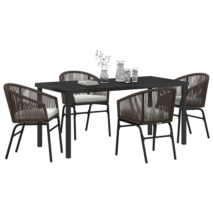 Have Spisebordssæt 5 pcs Brun Poly rattan