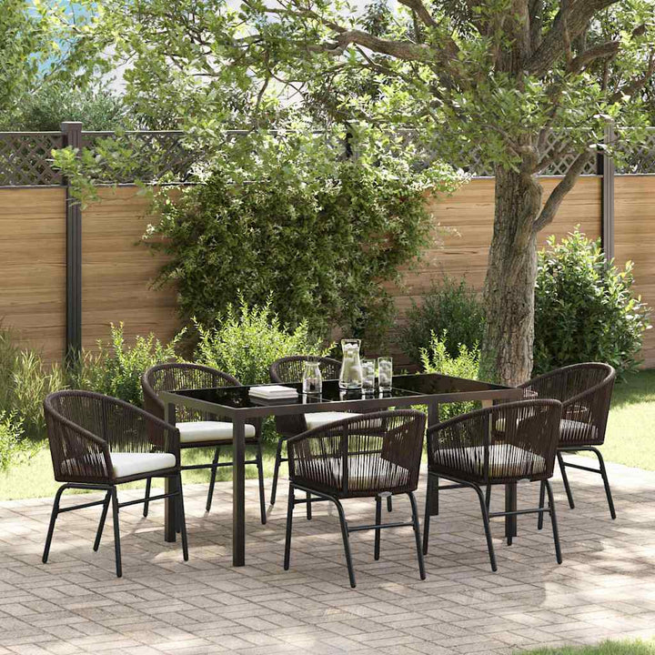Have Spisebordssæt 7 pcs Brun Poly rattan