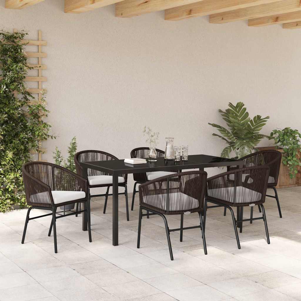 Have Spisebordssæt 7 pcs Brun Poly rattan