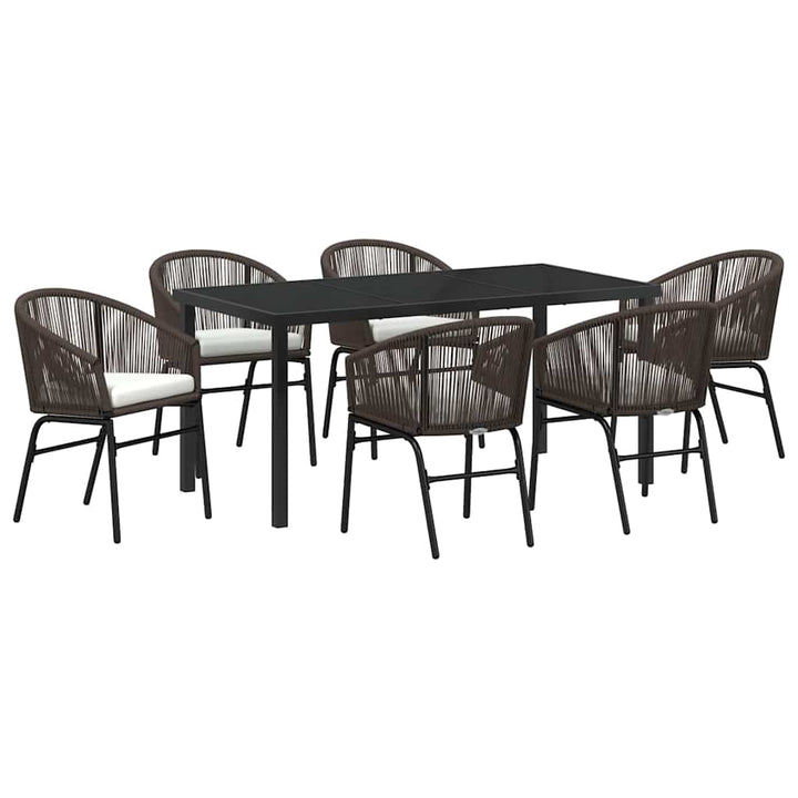Have Spisebordssæt 7 pcs Brun Poly rattan