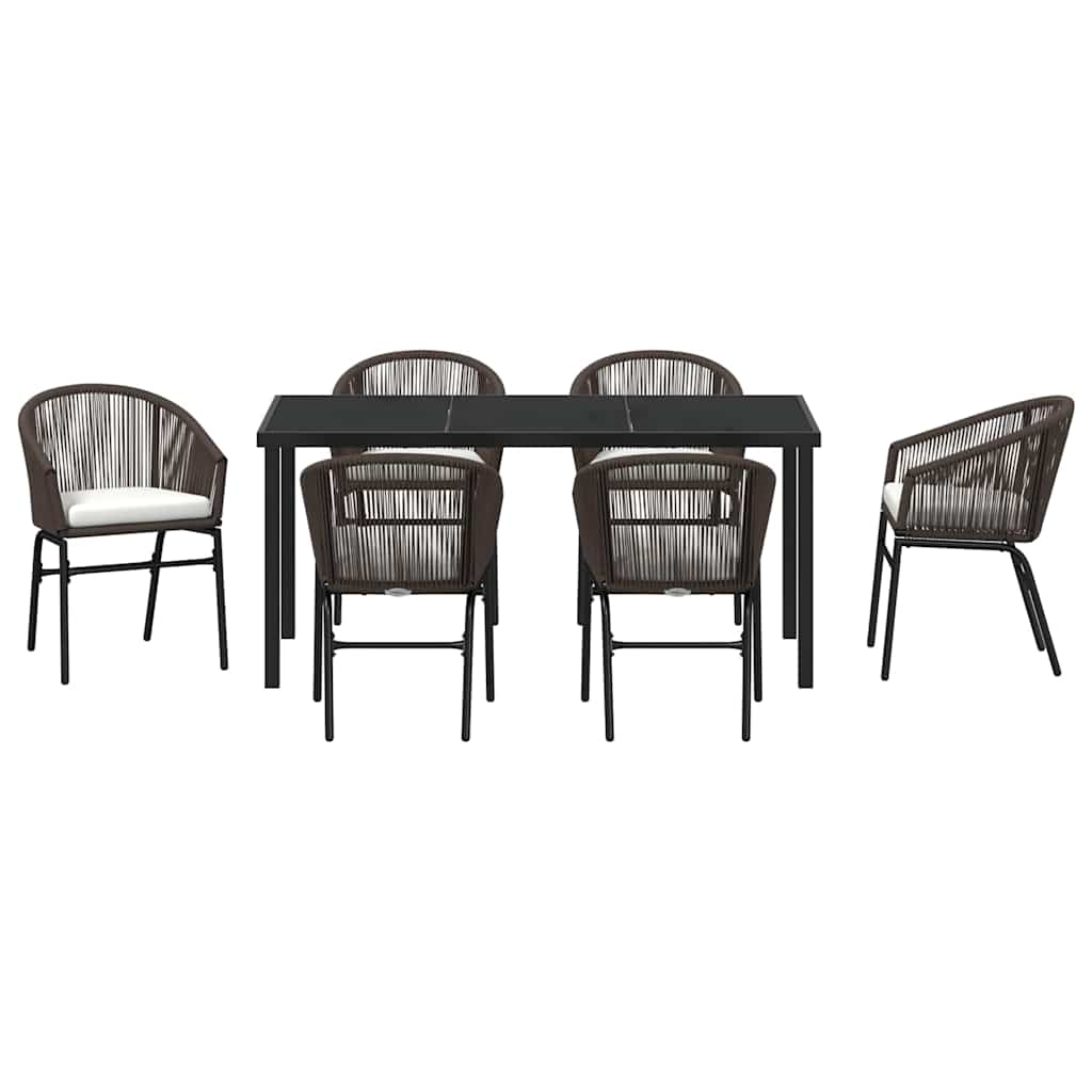 Have Spisebordssæt 7 pcs Brun Poly rattan