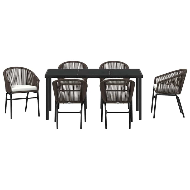 Have Spisebordssæt 7 pcs Brun Poly rattan