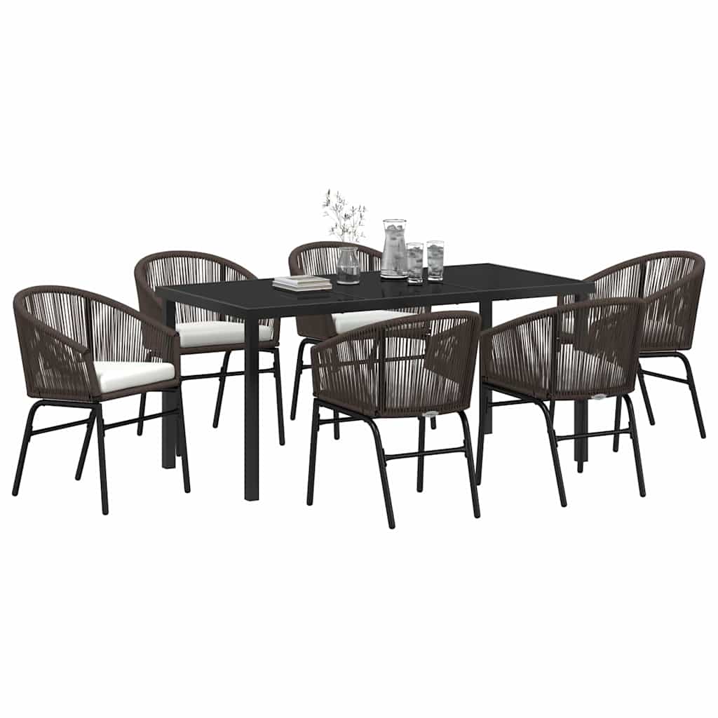Have Spisebordssæt 7 pcs Brun Poly rattan