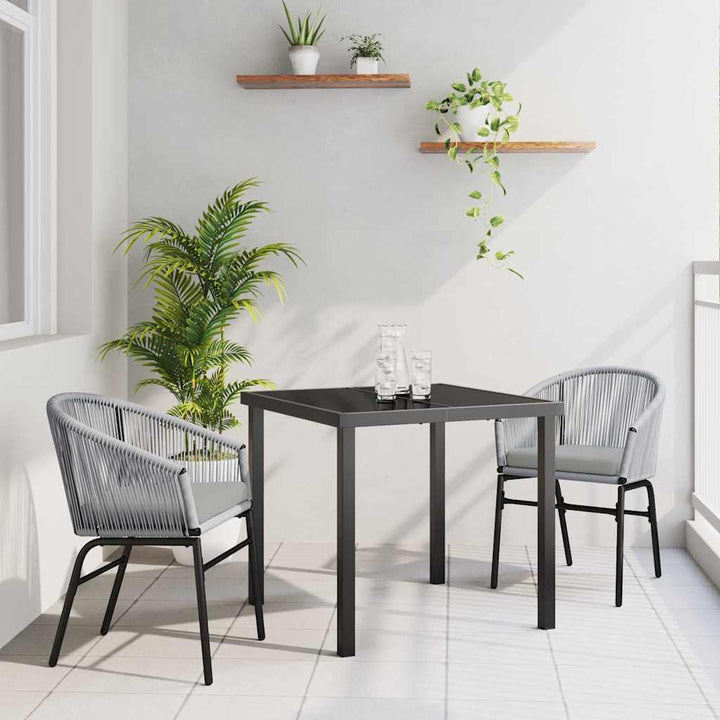 Have Spisebordssæt 3 pcs Grå Poly rattan