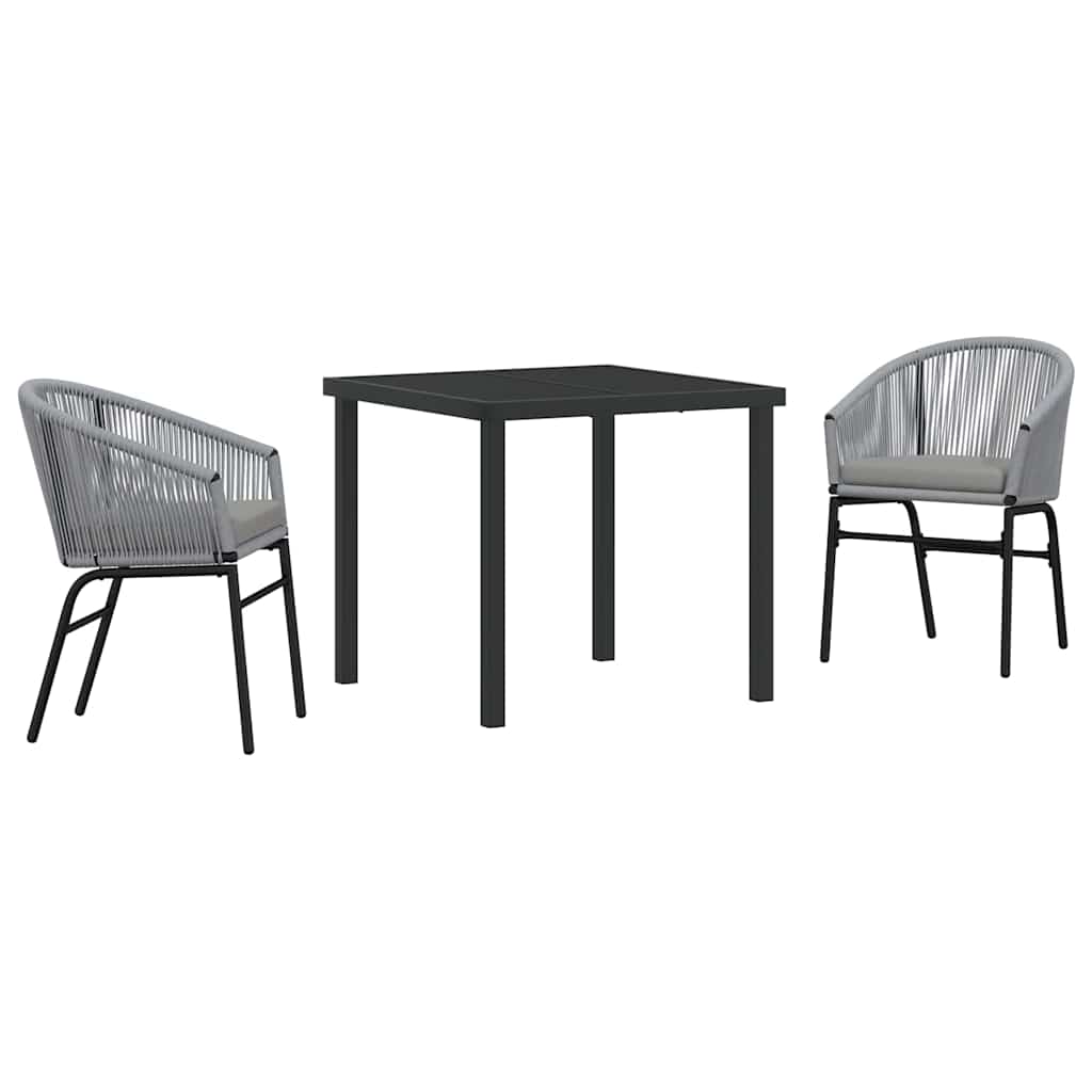 Have Spisebordssæt 3 pcs Grå Poly rattan
