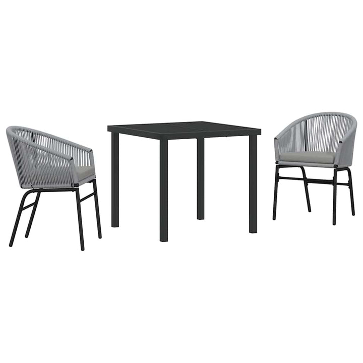 Have Spisebordssæt 3 pcs Grå Poly rattan