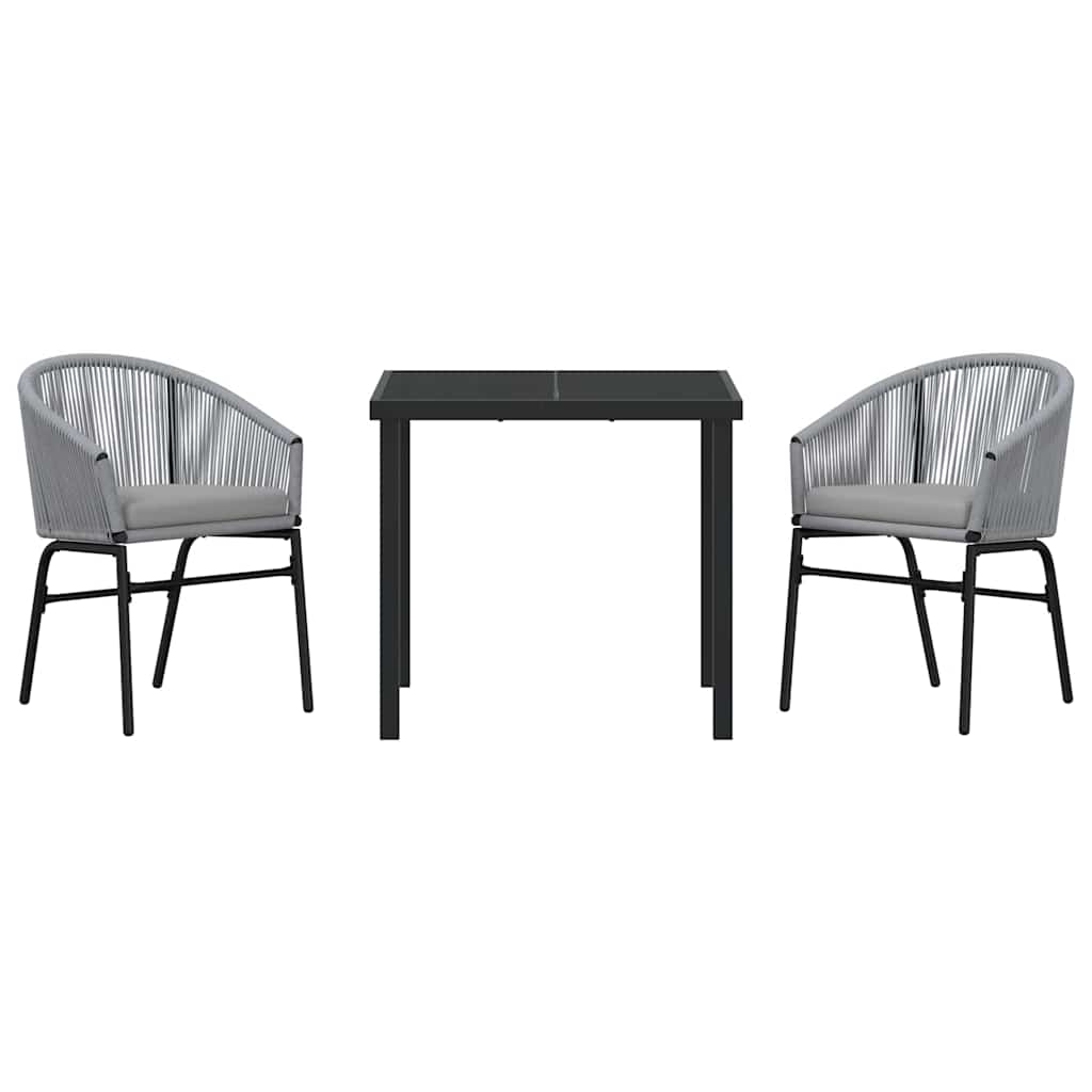 Have Spisebordssæt 3 pcs Grå Poly rattan