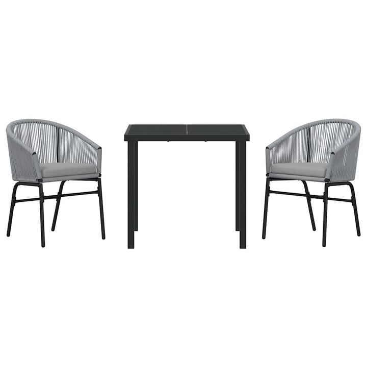 Have Spisebordssæt 3 pcs Grå Poly rattan