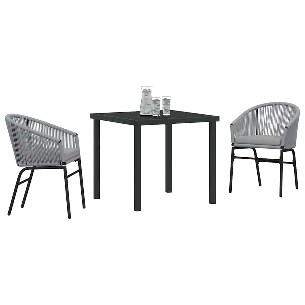 Have Spisebordssæt 3 pcs Grå Poly rattan