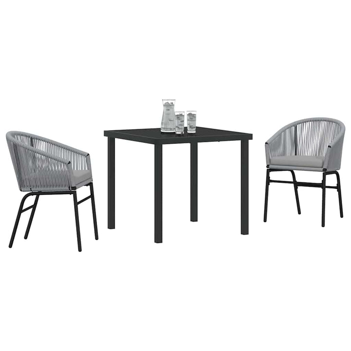 Have Spisebordssæt 3 pcs Grå Poly rattan