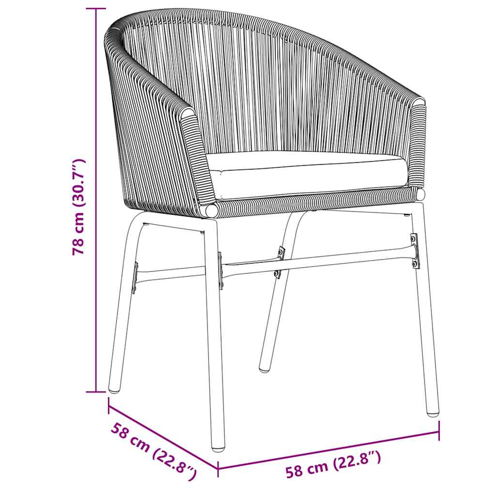 Have Spisebordssæt 3 pcs Grå Poly rattan