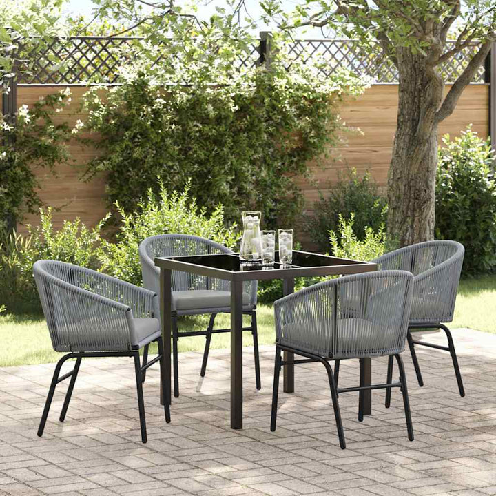 Have Spisebordssæt 5 pcs Grå Poly rattan